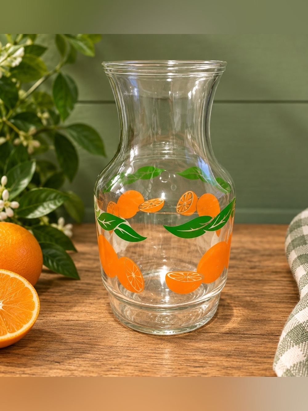 Anchor Hocking Orange Juice Pitcher Carafe Glass